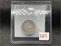 1843 SEATED DIME