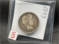 1893 SEATED QUARTER