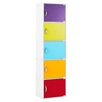 Hodedah HID5 59-Inch 5 Shelf Slim Bookcase