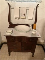 Washstand with contents
