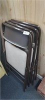 (3) PADDED FOLDING CHAIRS (SOME SMALL RIPS)