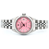 Rolex DateJust SS Pink Lume Index Dial 26MM Watch