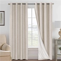 H.VERSAILTEX Linen Blackout Curtains 96 Inches Lon