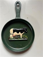 COW CAST IRON DECOR SKILLET 8" OVERALL