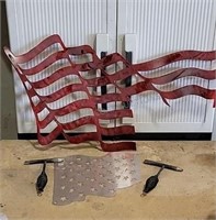 Partially Made American Flag & 2 Slag Hammers