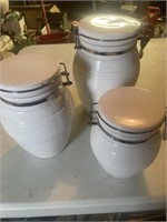 White locking canister set