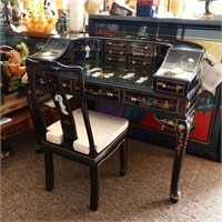 Vintage Oriental Mother of pearl desk and chair