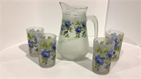 Beverage set includes frosted glass pitcher