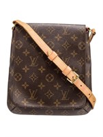 Louis Vuitton Brn Canvas Brass Snap Messenger Bag