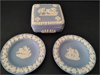 Wedgewood Blue Jasper Pair Of Plates With Lidded