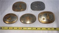 Lot of 5 Vintage Silver Show Buckles