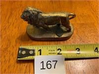 Vintage Brass Lions Club Int. Lion Figurine