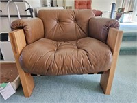 Leather Buckle Back Chair