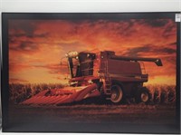 Framed Case IH Combine Poster/Picture