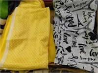 Three yellow scarves - 3 black design scarves