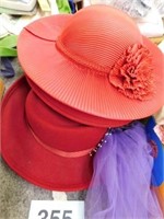 Red Hats: Nine West in wool - 100% wool w/purple
