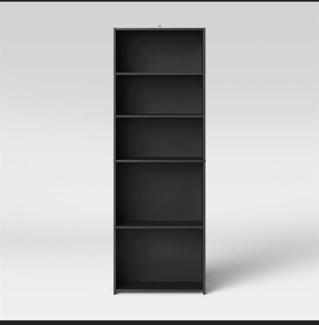 5 Shelf Bookcase Black - Room Essentials