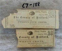 C7-188 Civil War era Banknotes 20 & 25 Cents 1862