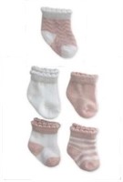 NYGB Baby Girls' 5 Pack Socks, Pink, 3-12 Months