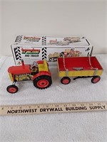 Vintage Zetor Tractor and trailer wind up toy