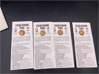 4 Lincoln Kennedy pennies, these are the iconic Li