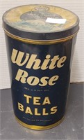 WHITE ROSE TEA BALLS TIN