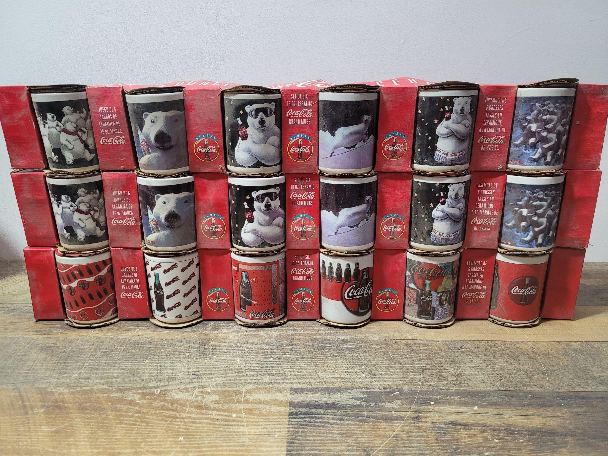 3 sets of 6 Coca-Cola Mugs / 18 total