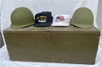 U.S. Army Chest, (2) Helmet Ground Troops Type 1