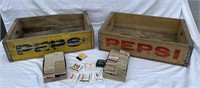 (2) Pepsi Crates & Assorted Matches