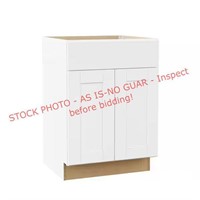 H.B. Bath Base Cabinet, Satin White, 24x21x34.5in