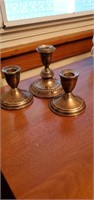 Silver plated candle holders