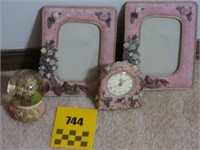 Matching Picture Frames with Clock and Globe