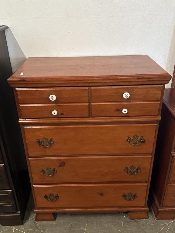 Vintage Knotted Pin 4 Drawer Chest