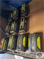 10 RYOBI batteries assorted sizes 40 volts