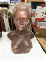 WOOD AFRICAN WOMAN BUST