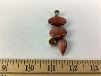 Sterling & goldstone pendant total weight 24