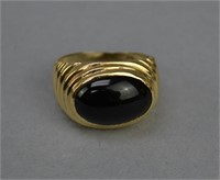 14k Gold Onyx Designer Ladies Ring