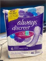 Always Discreet Incontinence and Postpartum Pads f