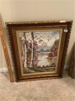 NICE Large oil painting fall Scene