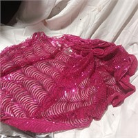 Rhinestone pink fushia scarf