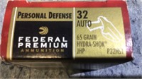 (2) Boxes 32 Auto Ammo (40) Rounds