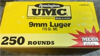 (3) Boxes 9mm Luger Ammo (750) Rounds