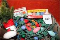 EARLY CHRISTMAS BOX LOT - LIGHTS, ETC.