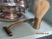 Brass Razor & Shaving Brush