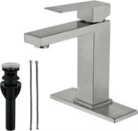 BARROCK Stainless Steel Bathroom Sink Faucet with