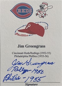 Jim Greengrass signed autograph card