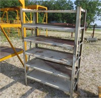 6 shelf storage rack, 4' x 19" x 6' tall, gray