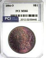 1884-O Morgan PCI MS65 Purple Toning