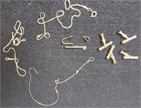 10K Gold broken necklaces, ear wire, & pieces