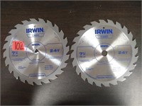 2 Irwin 7-1/4" 24T Circular Saw Blades